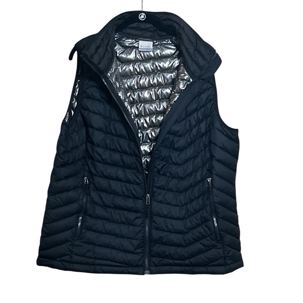 Columbia Omni Heat Women’s Black Puffer Vest w Side Zip Pockets Size 1X